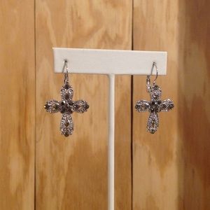 Elegant Silver Cross Earrings